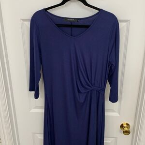 BYSBZD Size Large navy blue maxi dress with left side ruching NWOT
